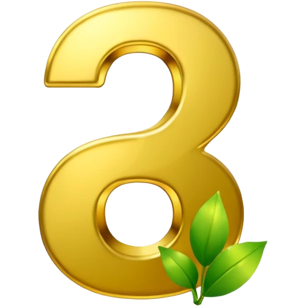 number 6 in golden and green shadows emoji