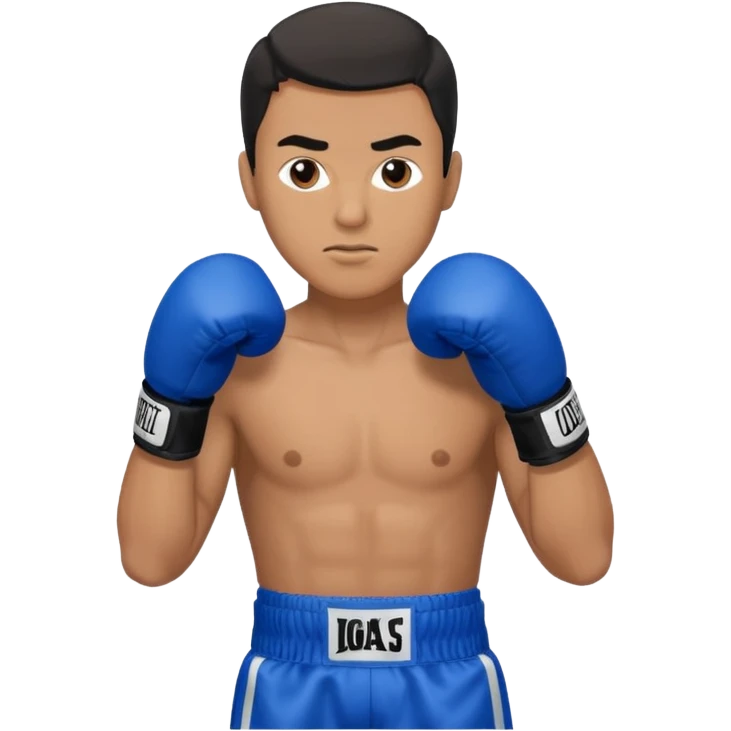   آدمی که بکس میکنه بالباس ابی دستکش مشکی مرد باشه emoji