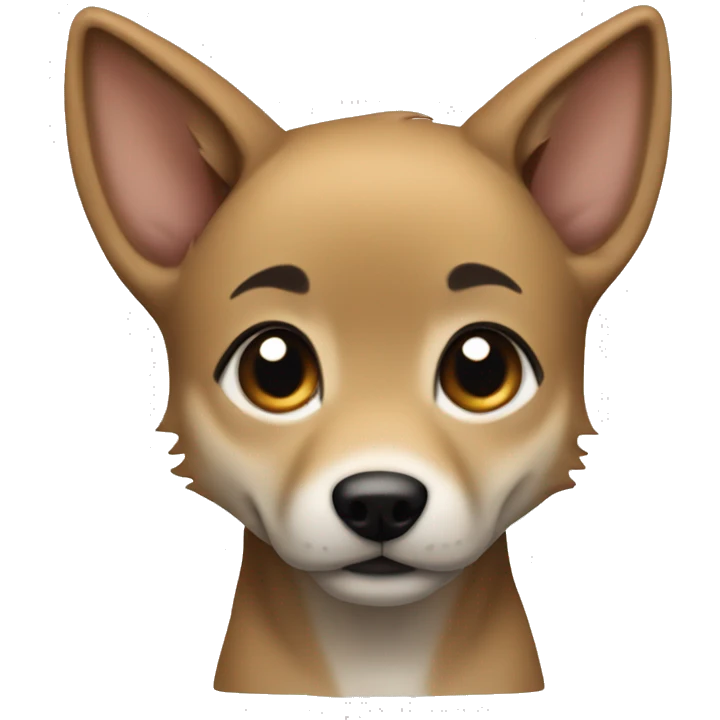 4 very short legs a light brown puppy-like wolf with black ears emoji