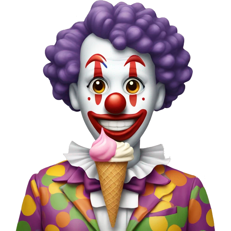 Clown with ice cream emoji