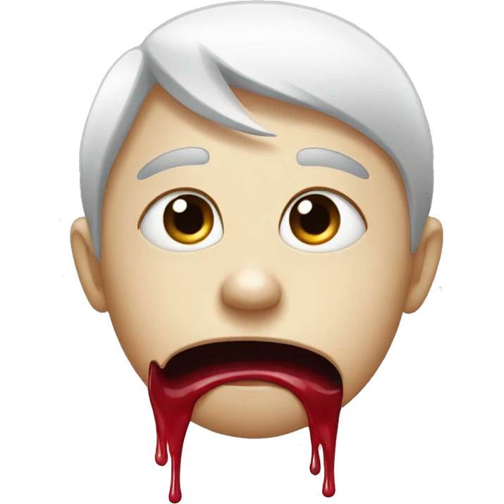 Shy with nose blood emoji