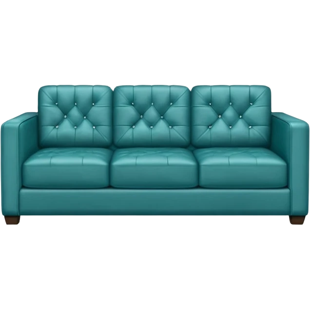 Square smooth teal three-seater sofa  emoji