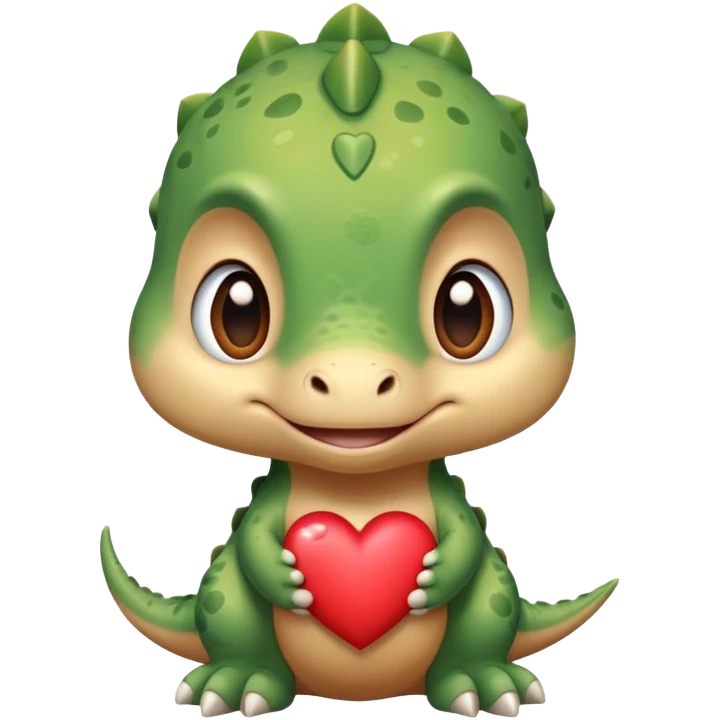 heart-shaped face of a baby dinosaur  emoji
