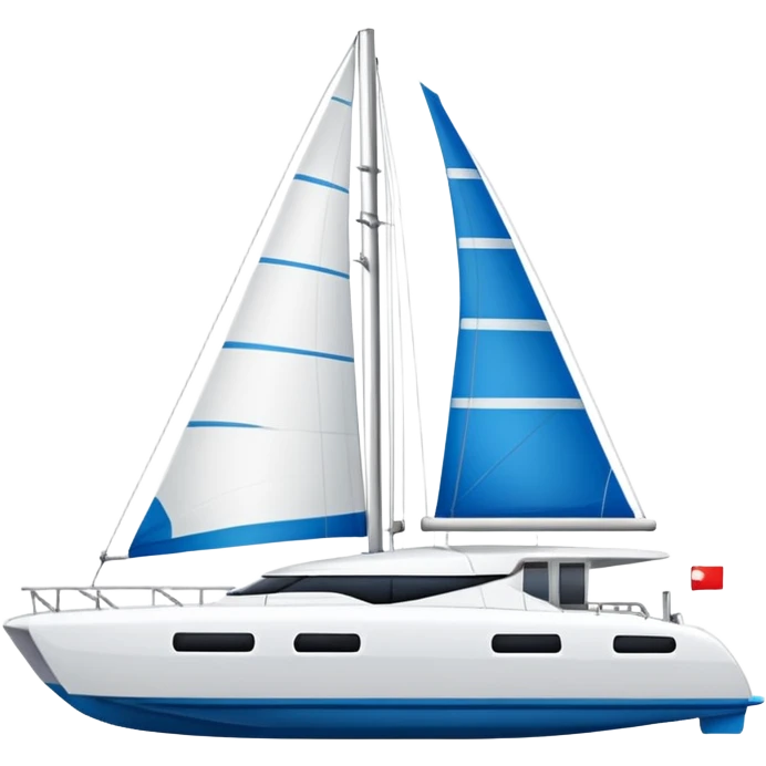 A catamaran with a white background. No wording or lettering on the boat  emoji