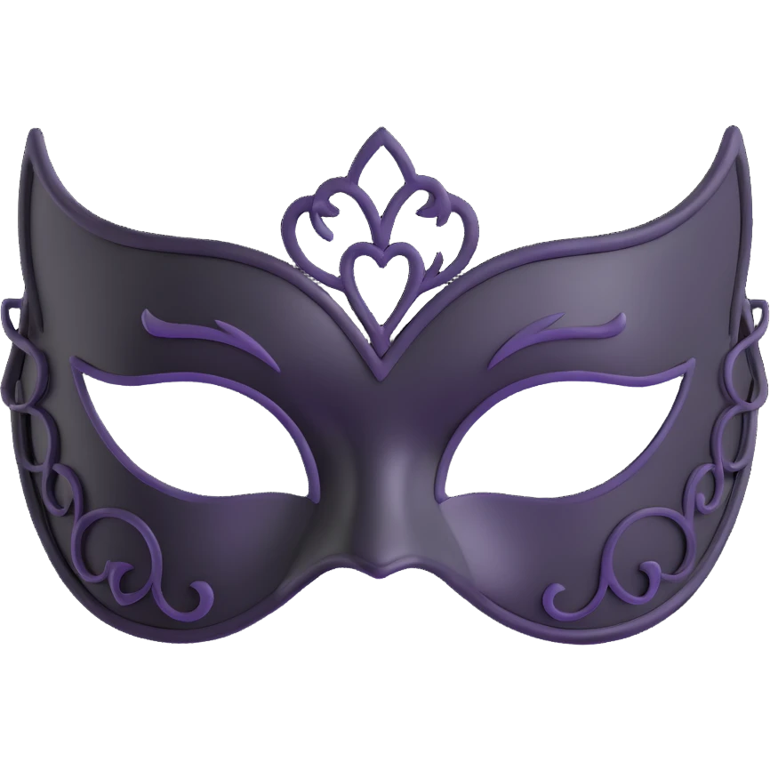 black masquerade eye mask emoji