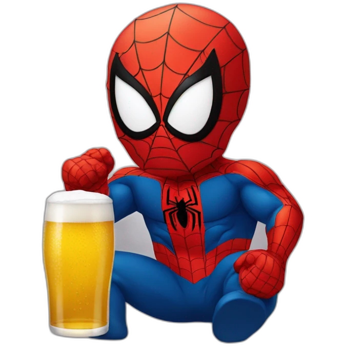 Spiderman, qui boit la bière emoji