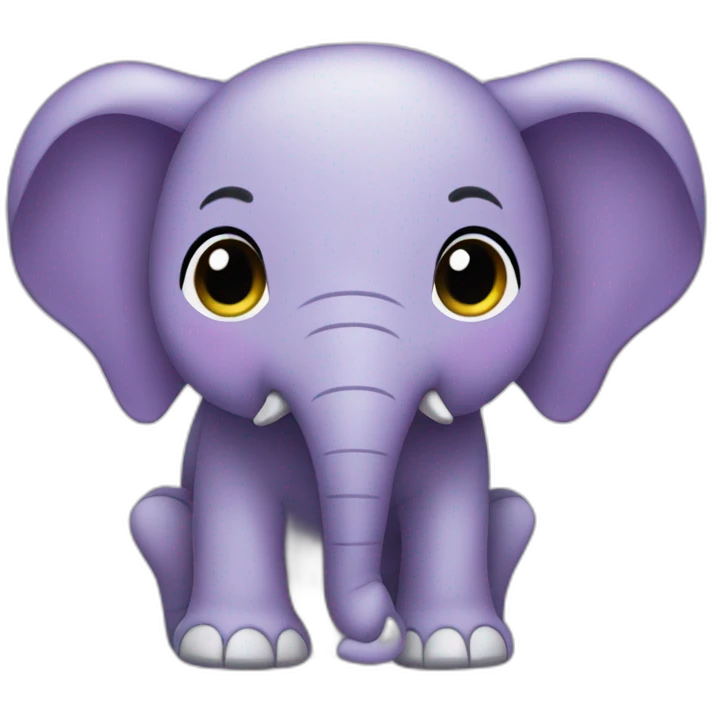 Doudou Éléphant violet emoji