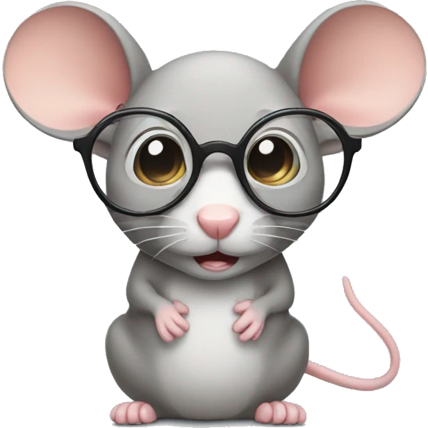Mouse with need glasses emoji