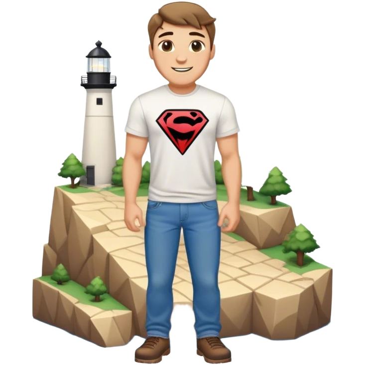 Mr beast on a diamond block island emoji