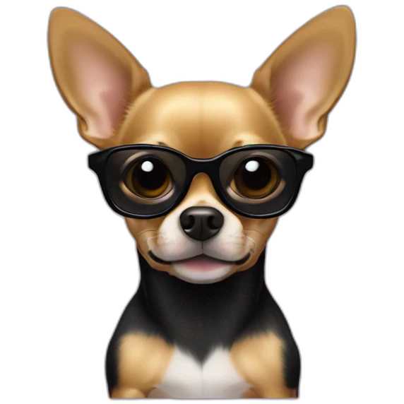 chihuahua NEGRO CON GAFAS DE SOL emoji