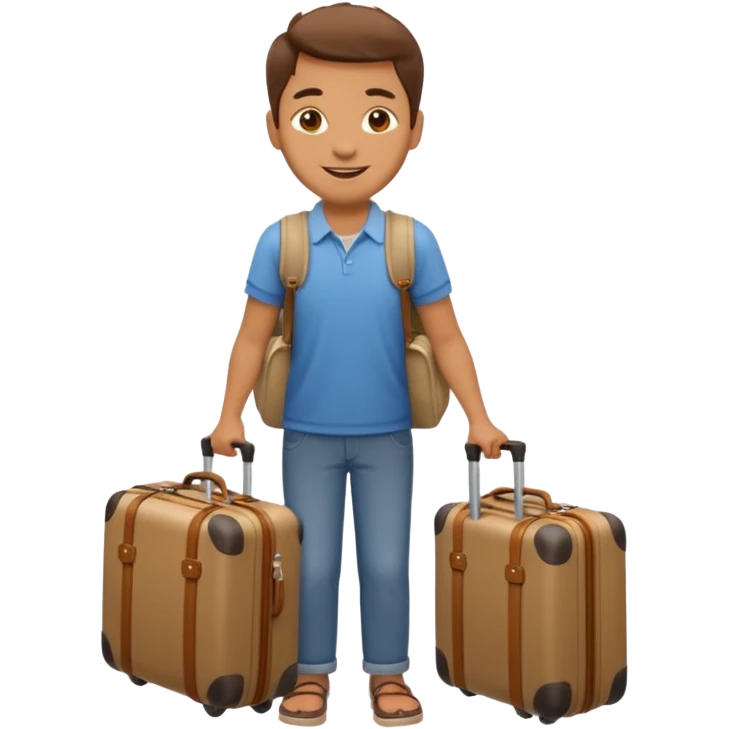 photorealistic tourists with a suitcase emoji