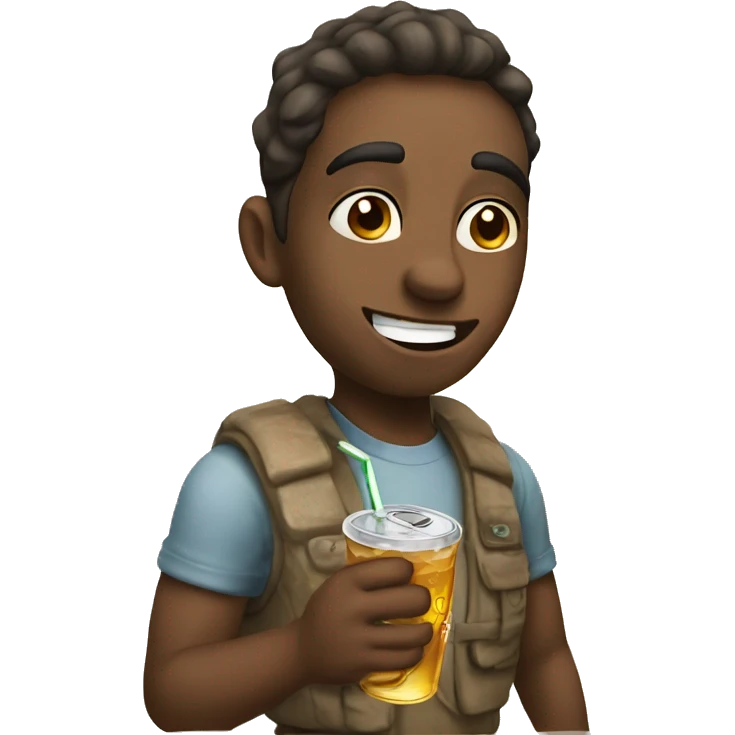 Kromi drinking soda emoji