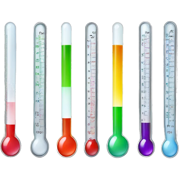 various thermometers with different values emoji