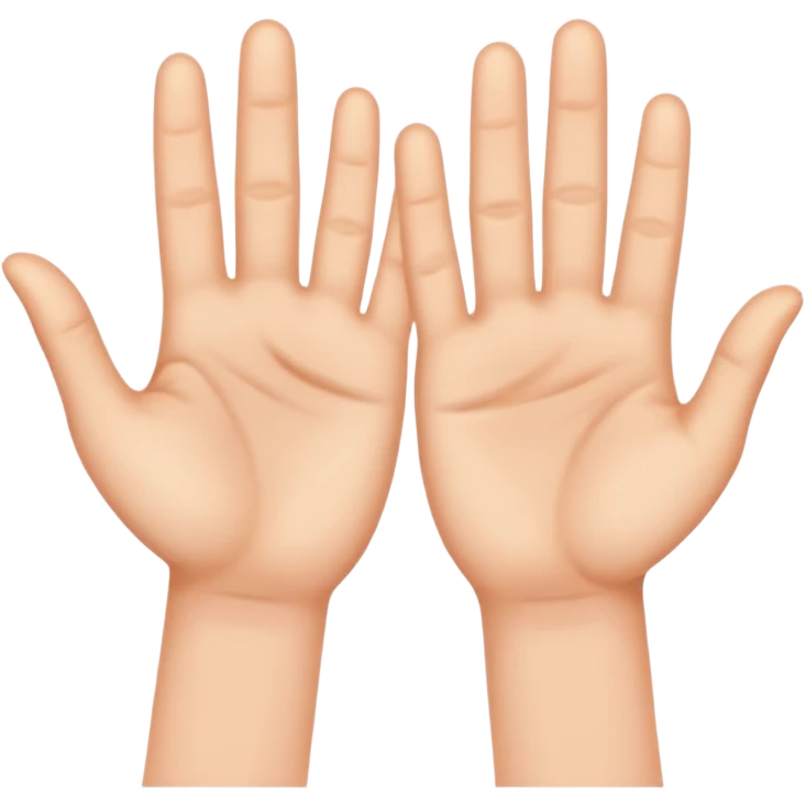 dos manos hacia arriba y en medio un 6 y un 7 emoji