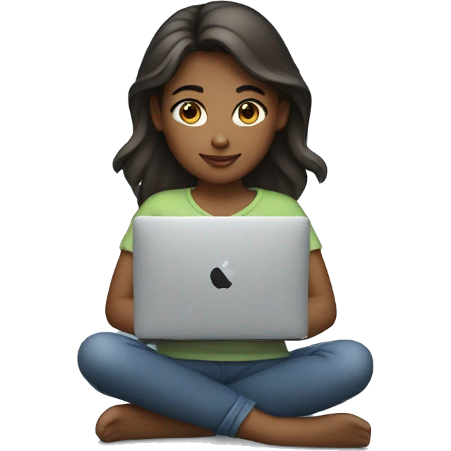 girl using macbook emoji