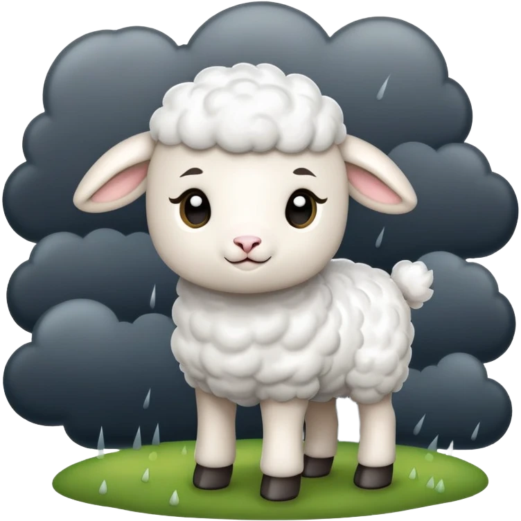 Little lamb with many thunderstorms  emoji