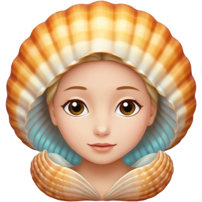 Soft, nurturing, or a bit shy. Very polite and kind. woman in a shell 
more dinamic emoji  emoji