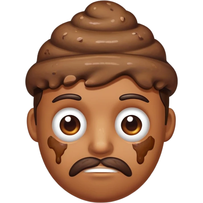 man with poop on his head emoji