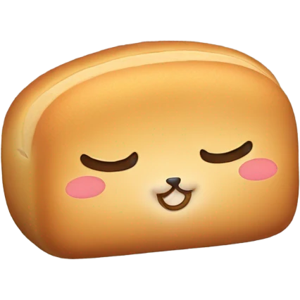 Cat loaf of bread with hearts emoji