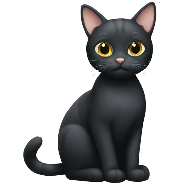 all black cat and a grey tabby cat emoji