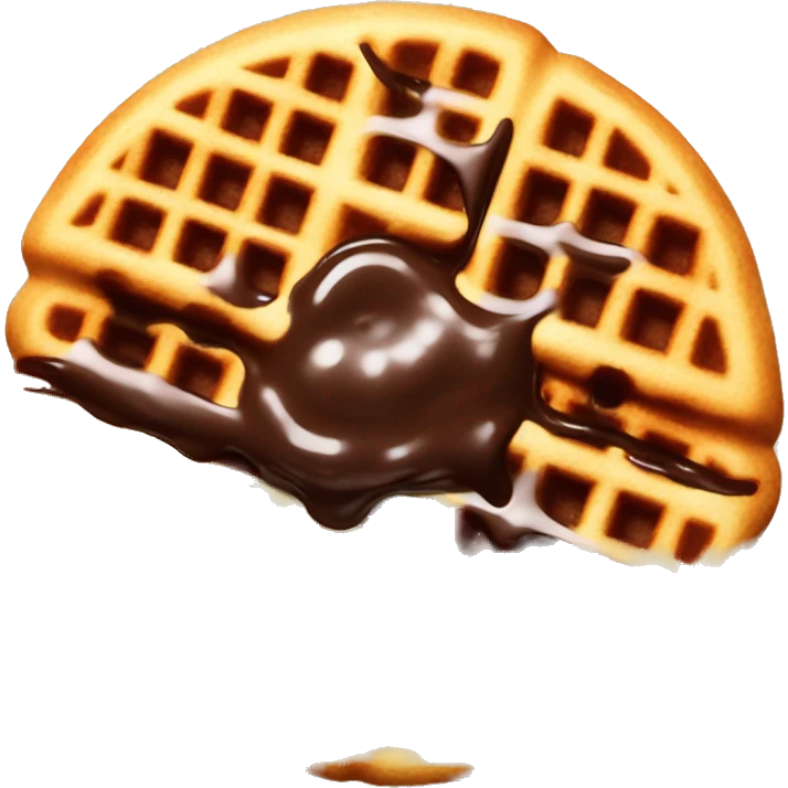 Waffle with chocolate sauce on top  emoji