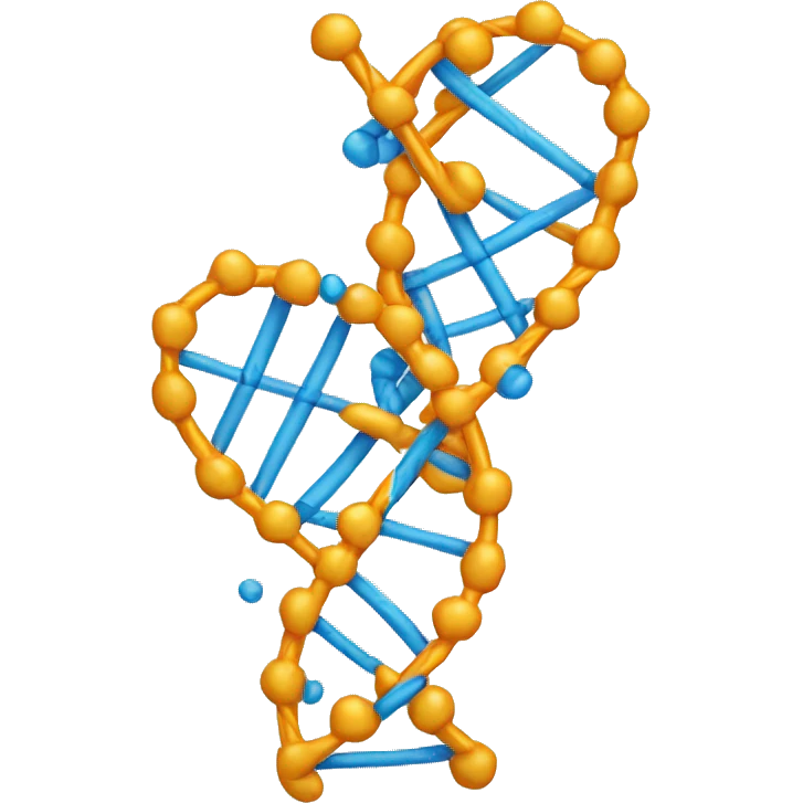An image of a DNA double helix, showcasing two intertwined strands with connecting base pairs, symbolizing genetic material and the building blocks of life emoji
