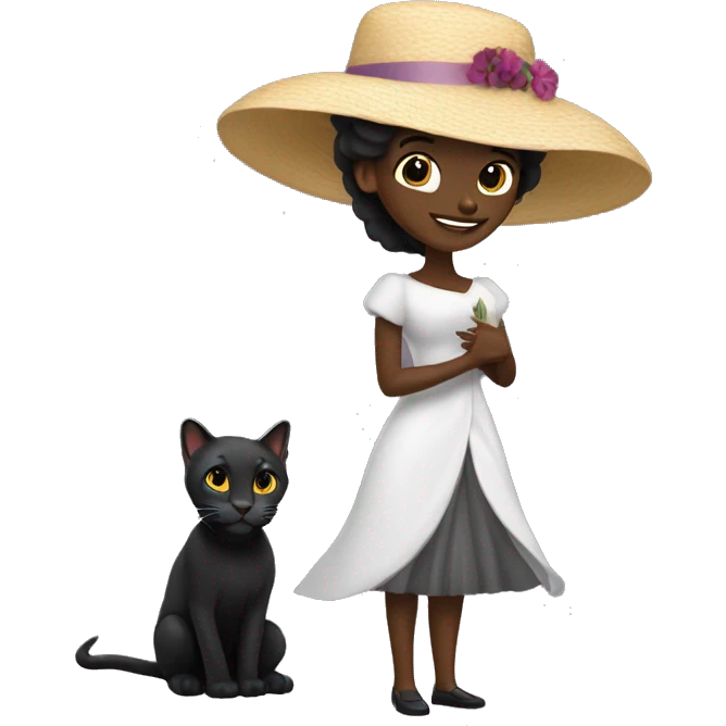Chat marié avec une panthère noire emoji