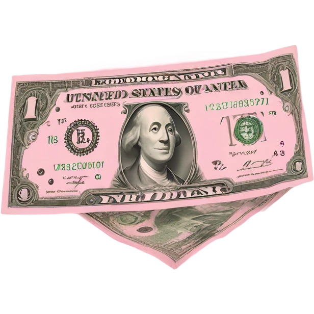 pink dollar bill emoji
