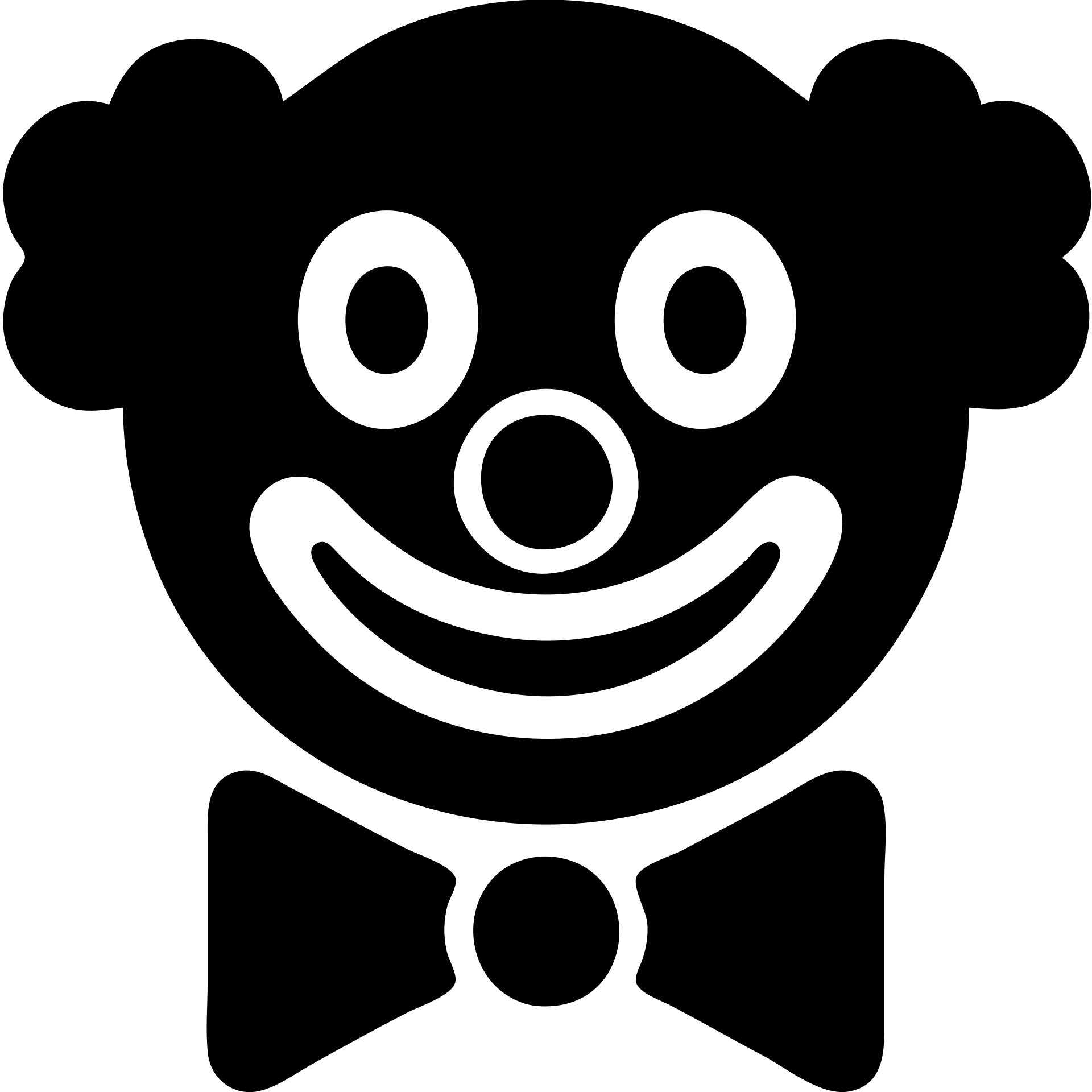 solid filled clown face icon, simple and bold emoji