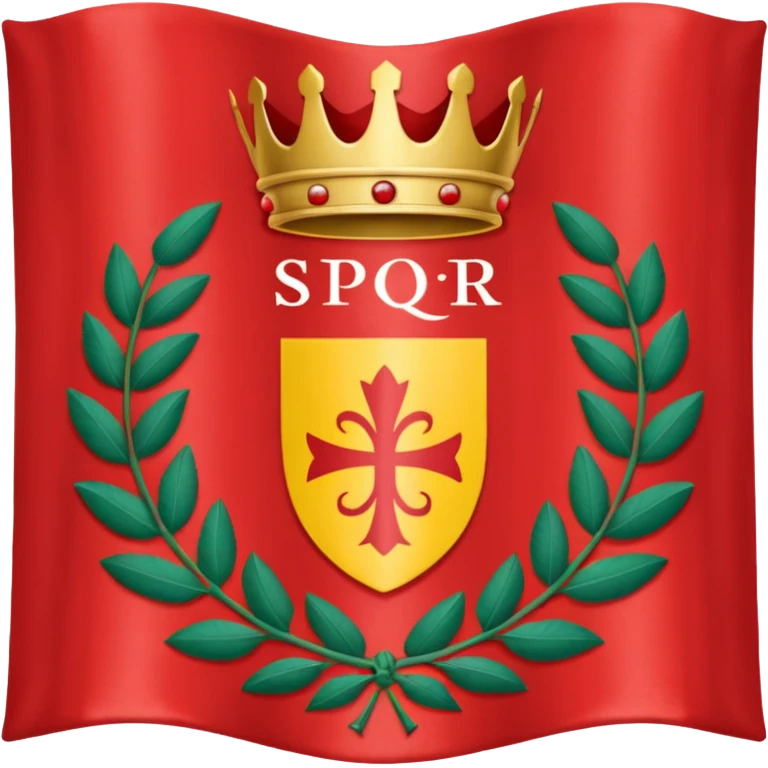 peux tu me générer le drapeau de l'empire romain en mode emoji drapeau basique avec une couronne de l'aurier et avec un texte SPQR au milieux emoji