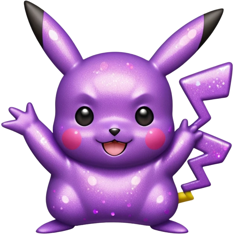 glitter purple pikachu emoji