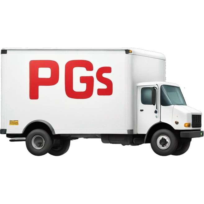 Boxtruck with letters "PGS” on the side emoji