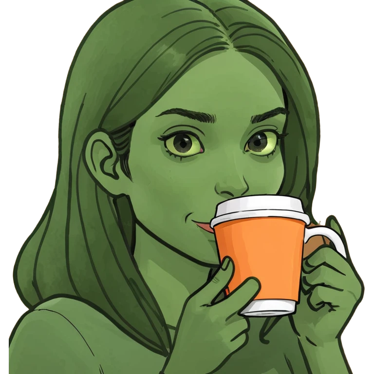 a girl drinking coffee emoji