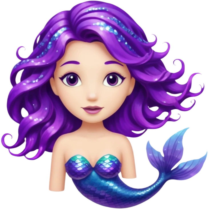 glitter purple mermiad emoji