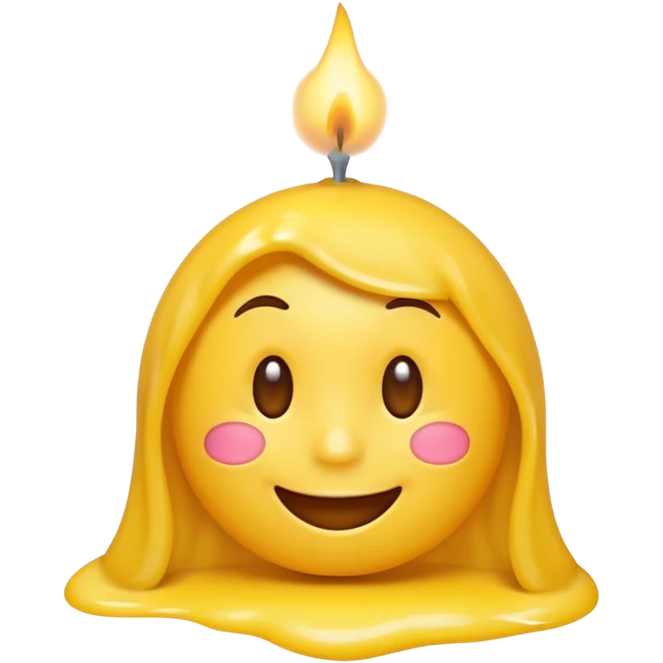 Emoji souriant Avec goutte de sueur qui souffle une bougie emoji