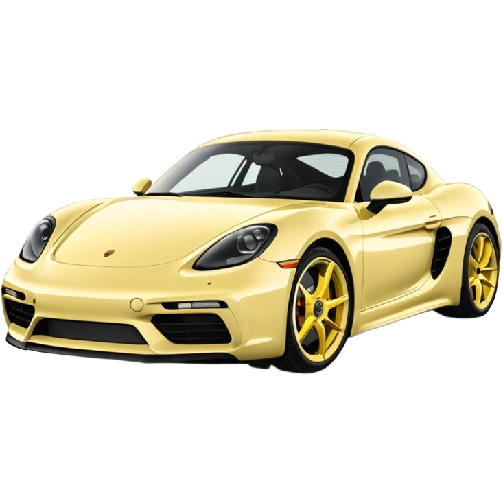 Chalk colored 2024 Porsche 718 Cayman GTS 4.0 with yellow ceramic brakes emoji
