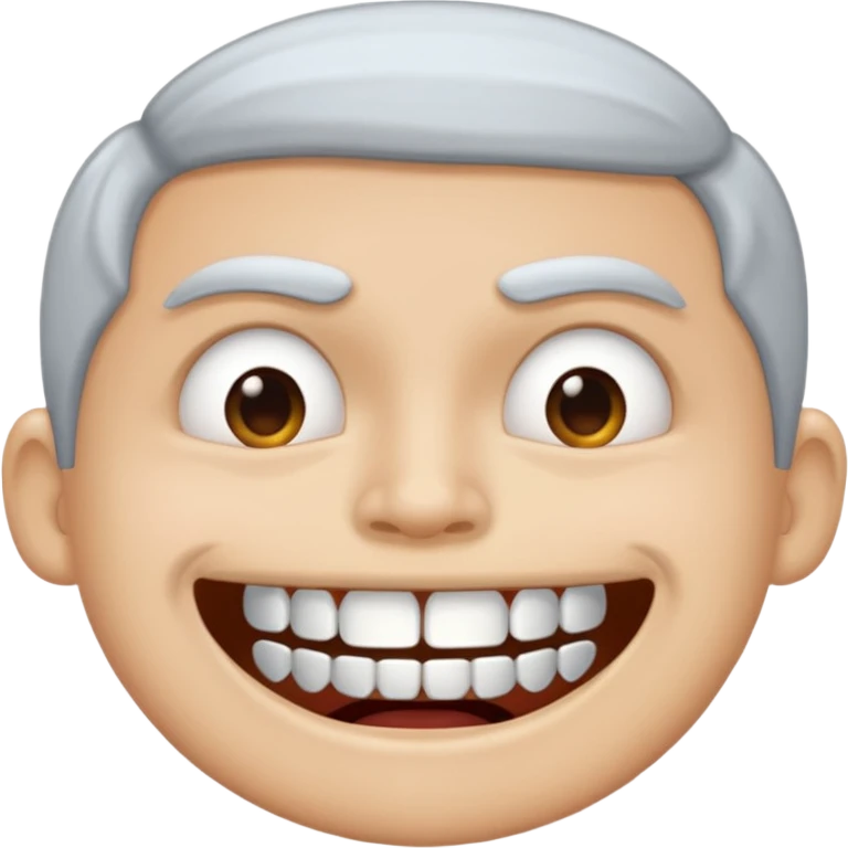 😬 emoji but make the teeth silver couloured emoji