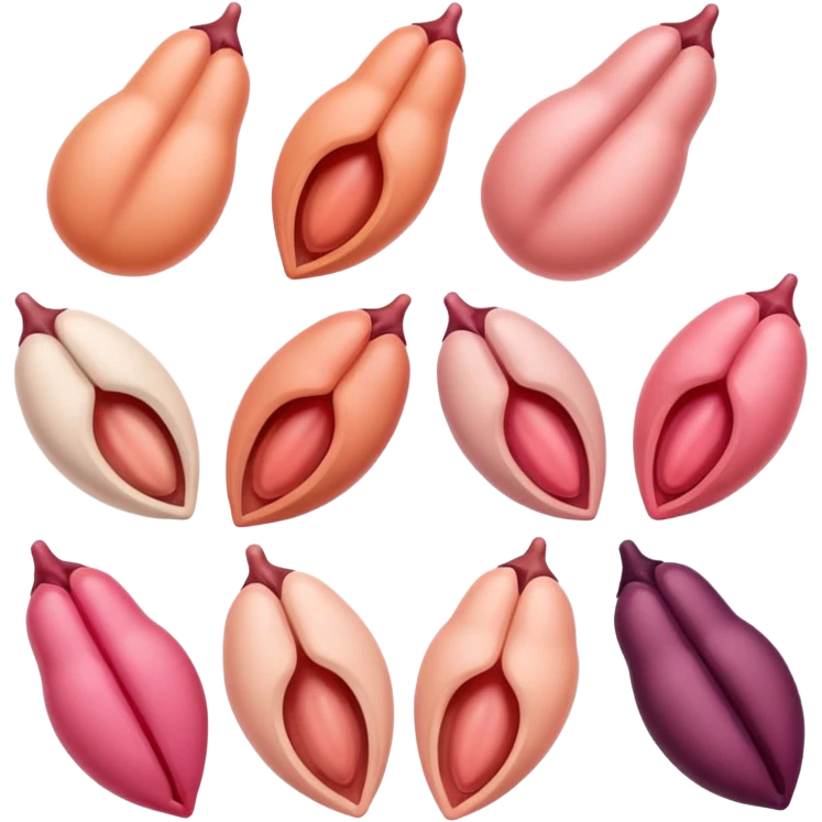 Different color vaginas reproductive organs  emoji