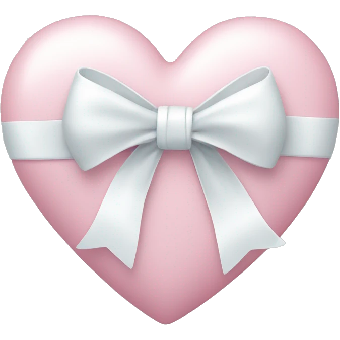 Pastel pink heart with white bow emoji