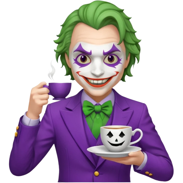 joker holding big tea cup emoji