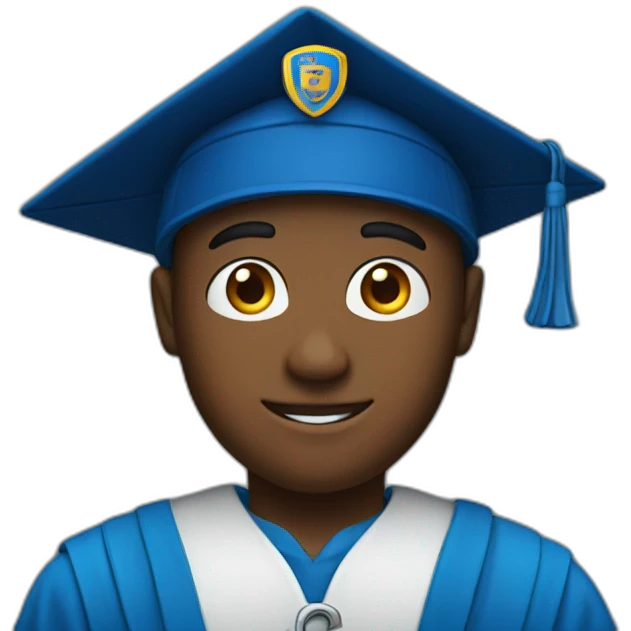 A hero with a blue university hat emoji