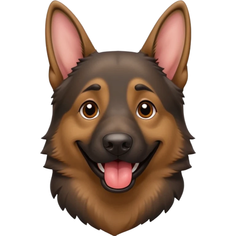 cartoon style dark German Shepherd dog with longer tongue hanging out  emoji