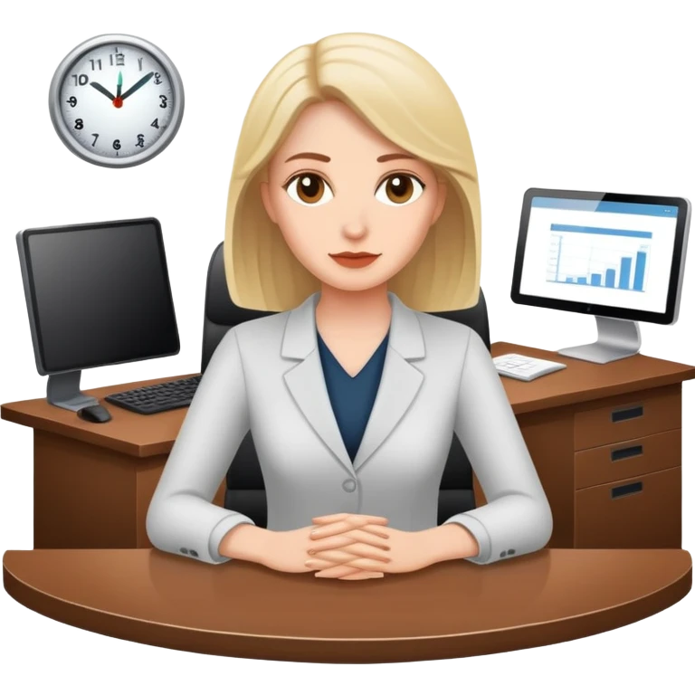 white woman sitting in office emoji