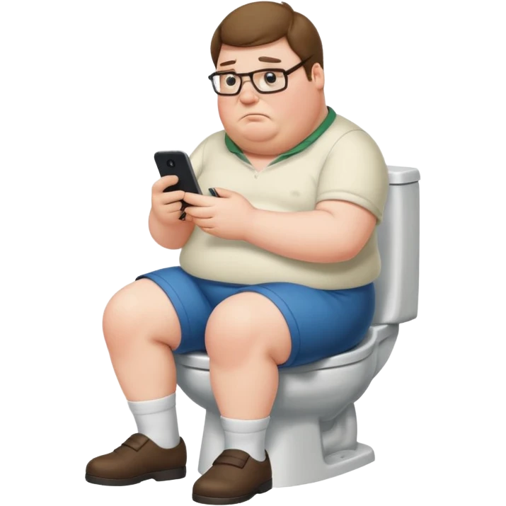 can you do  Peter Griffin sitting on the toilet playing on his phone emoji