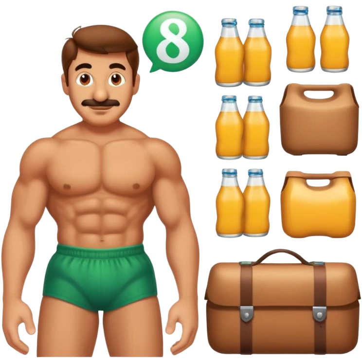 luigi mangione with an 8 pack  emoji