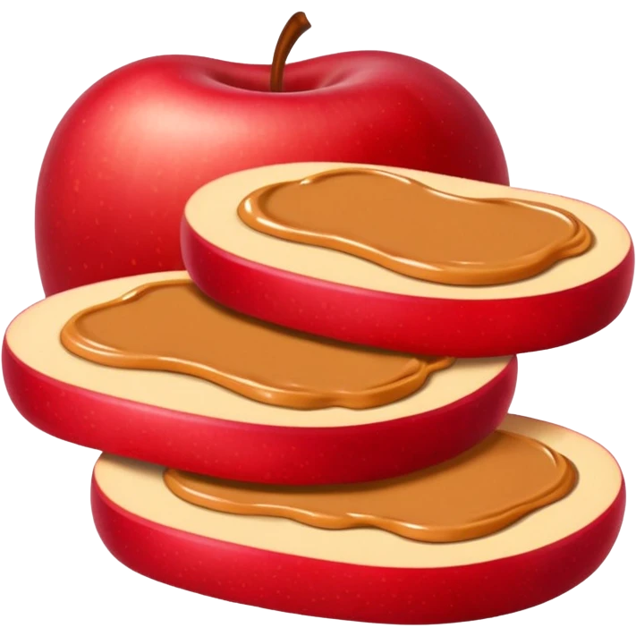 apple slices with peanutbutter emoji