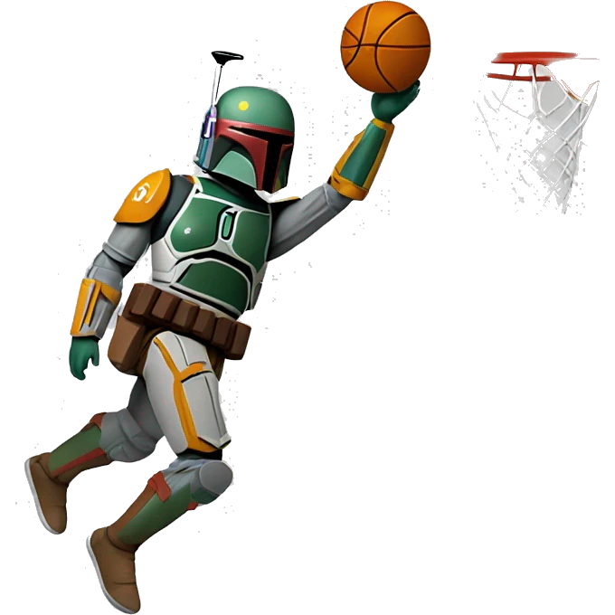 Boba fett dunking a basketball emoji