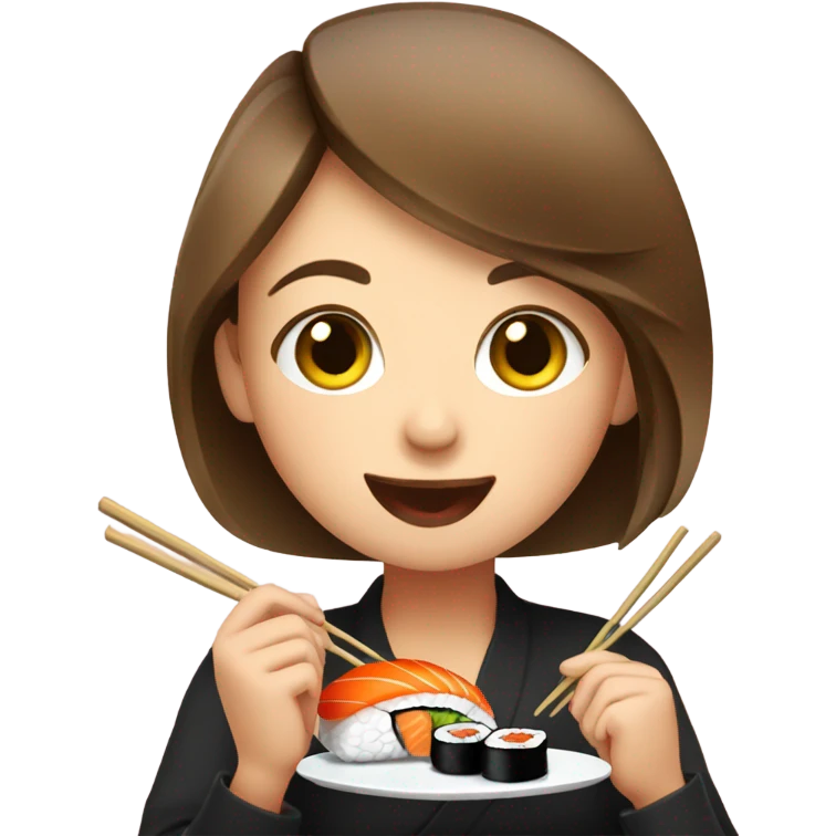 Polish girl eating shushi emoji