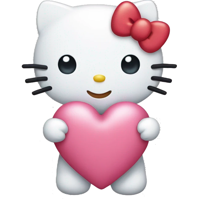 hello kitty with heart emoji