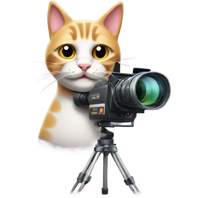 Smirking cat movie camera emoji